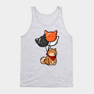 Shiba with Cat Balloons Tank Top